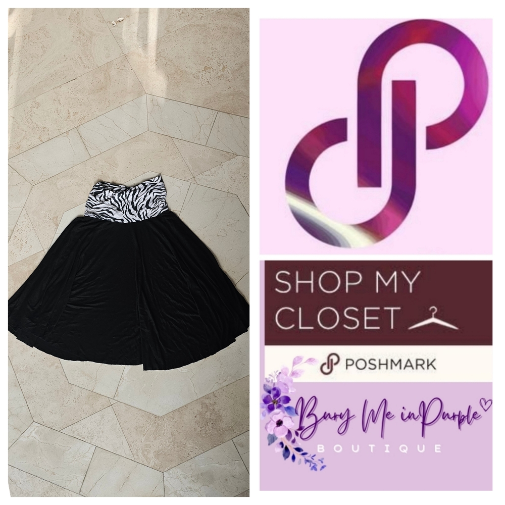 Black Zebra Print Women's Skirt